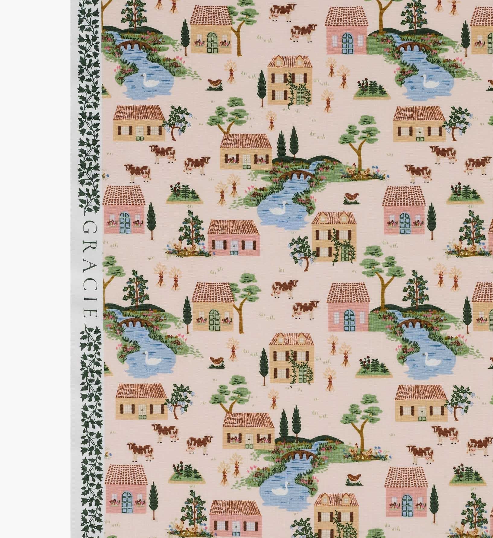 Cotswolds Cotton Fabric - Pink