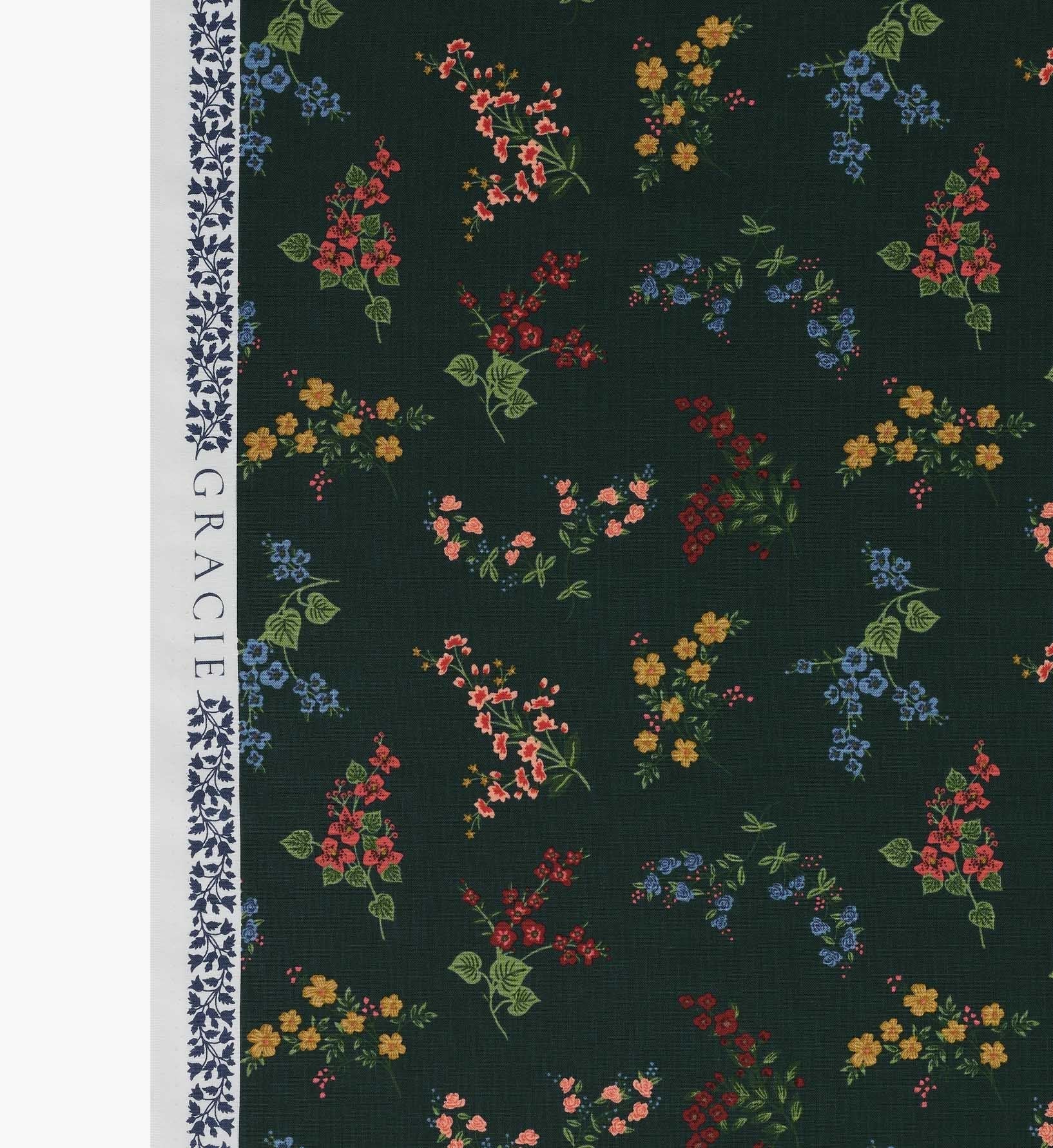 Amelia Cotton Fabric - Evergreen