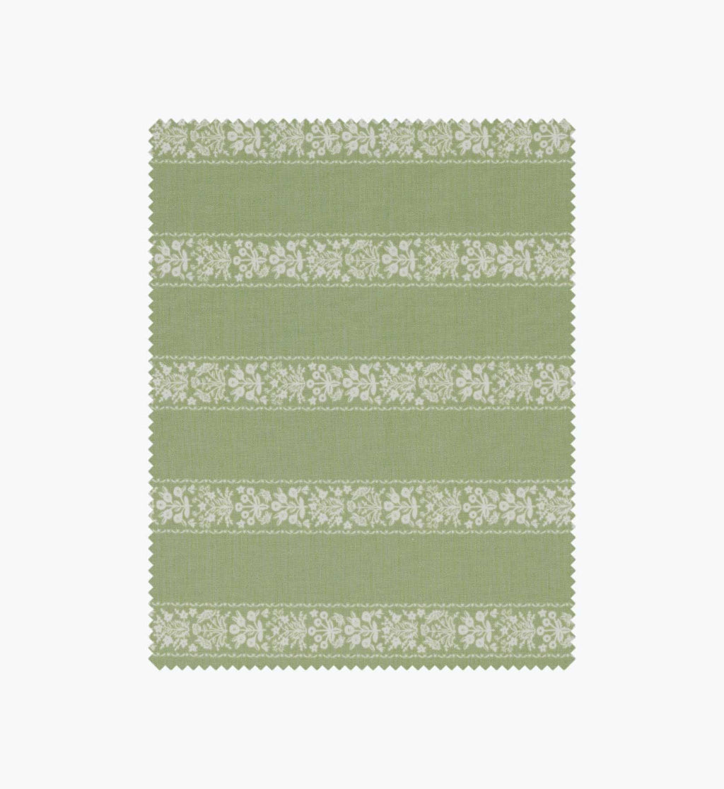 Estee Stripe Cotton Fabric - Sage