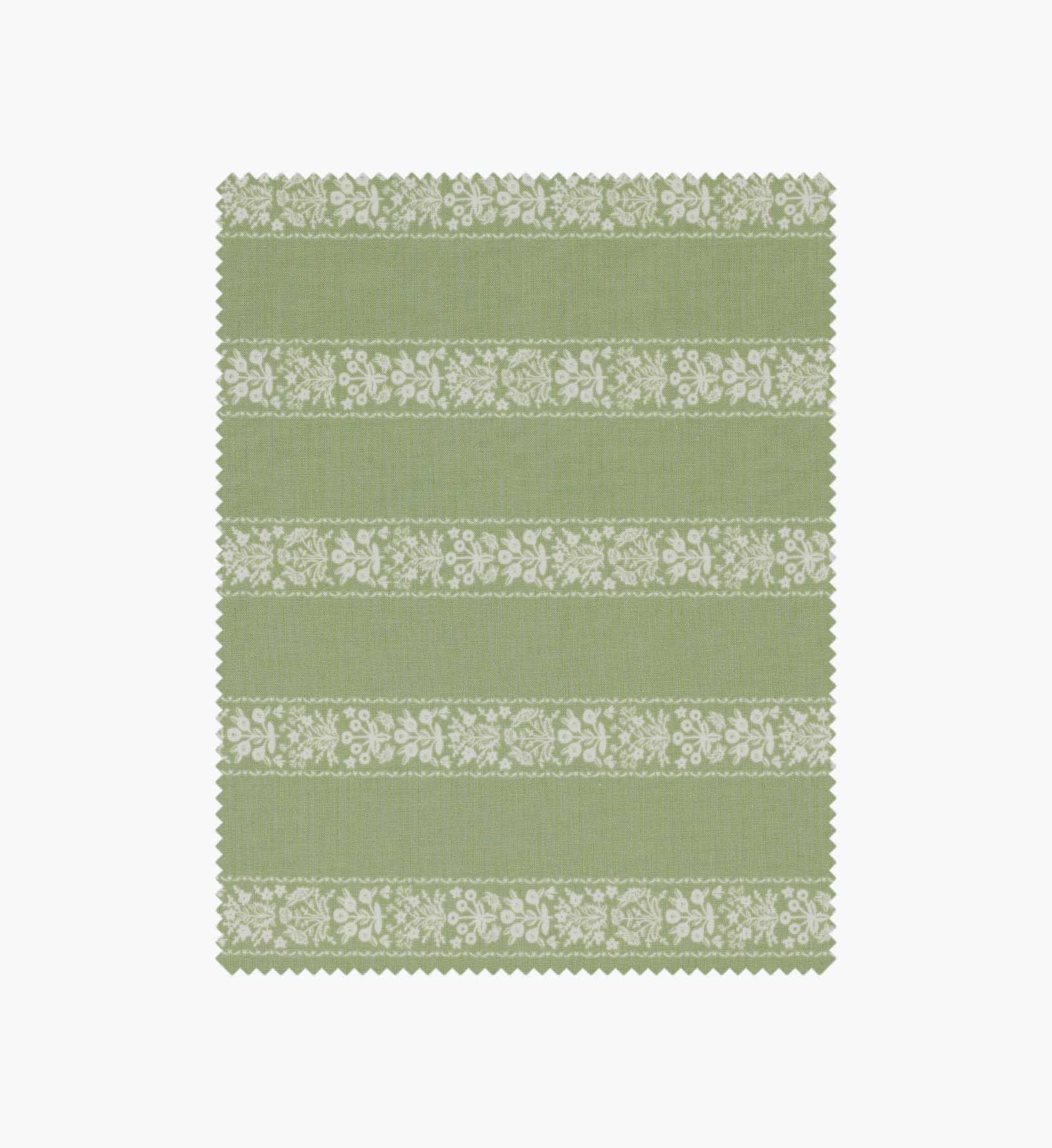 Estee Stripe Cotton Fabric - Sage