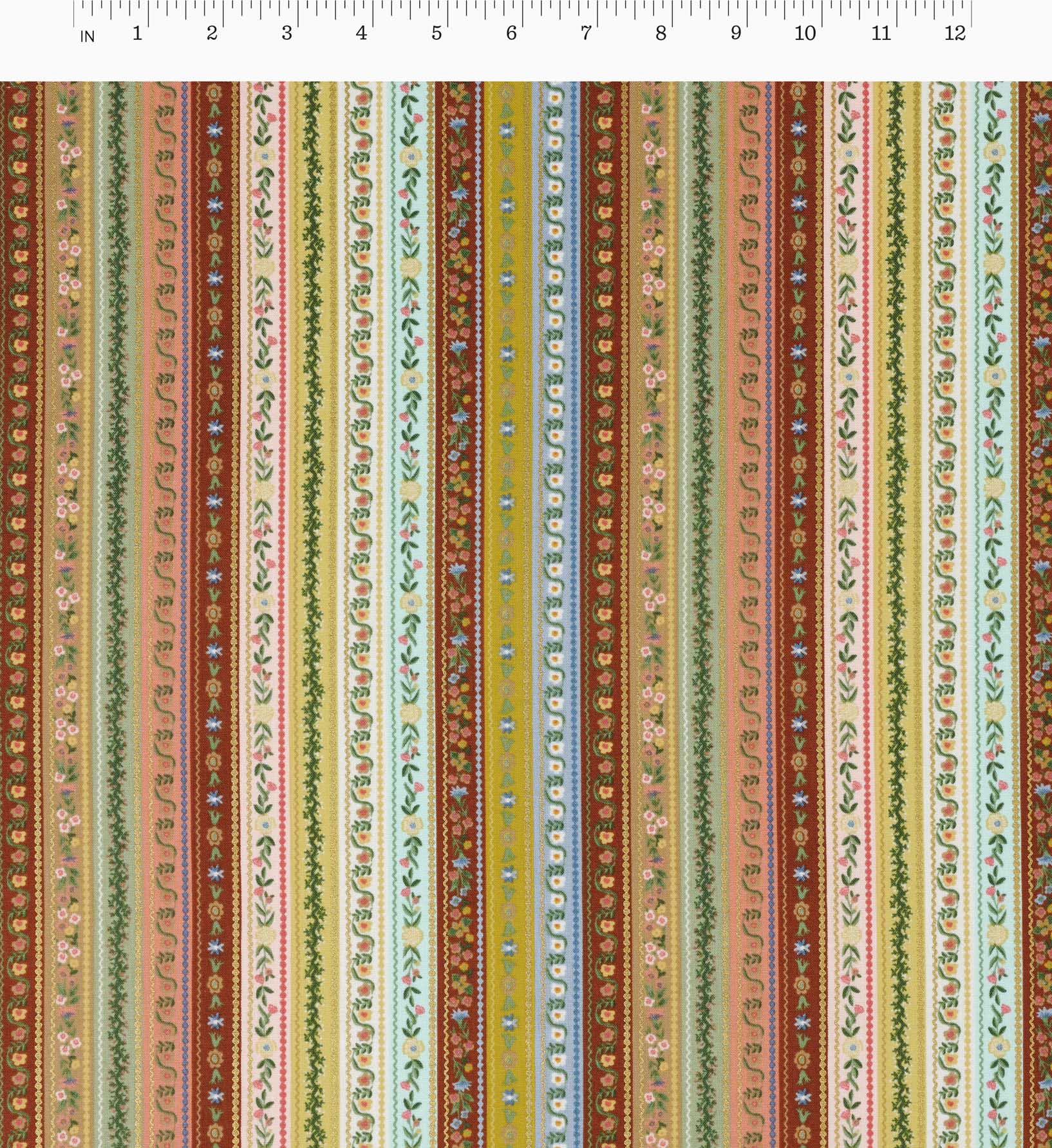 Gemma Cotton Metallic Fabric - Yellow