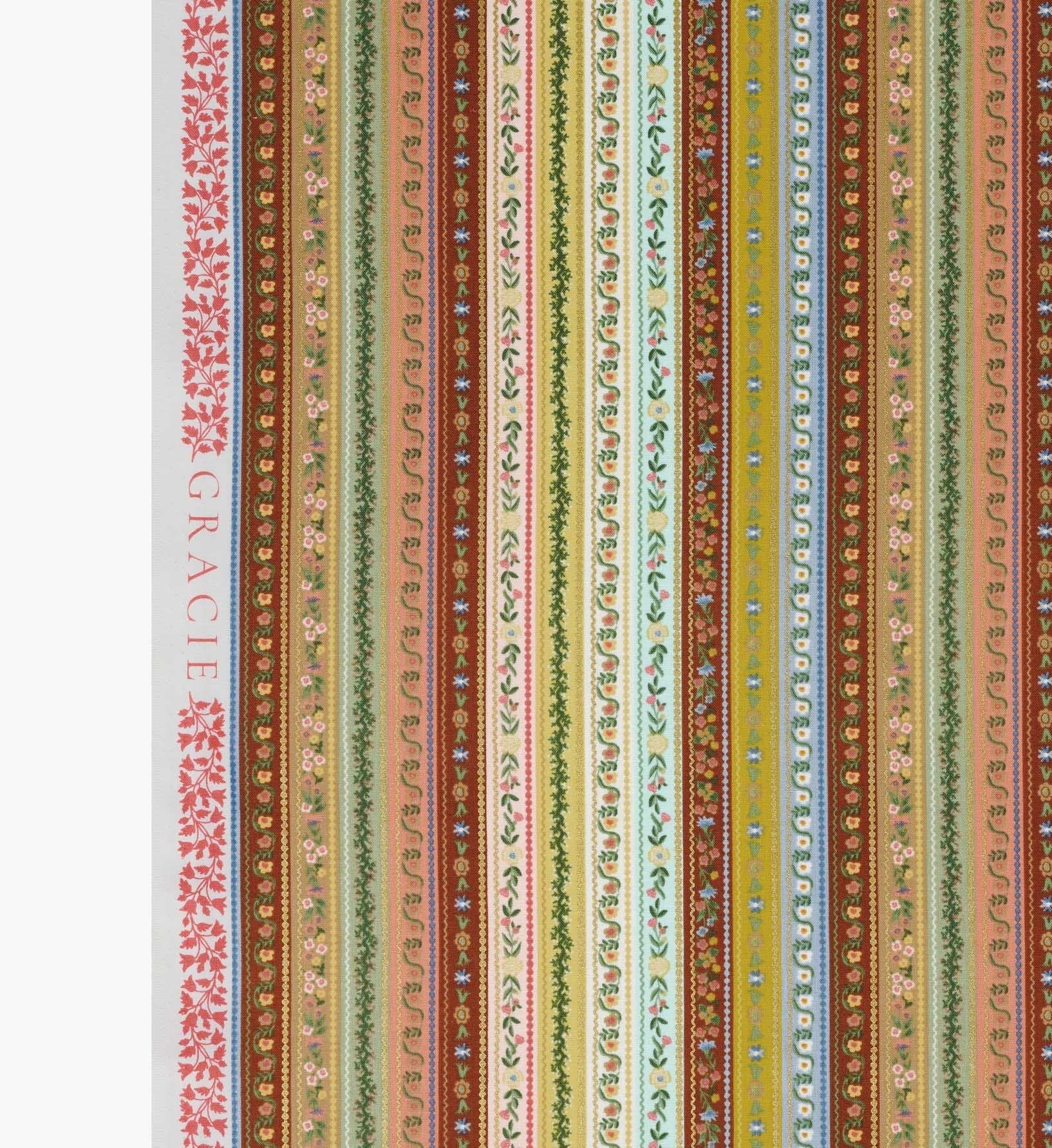 Gemma Cotton Metallic Fabric - Yellow